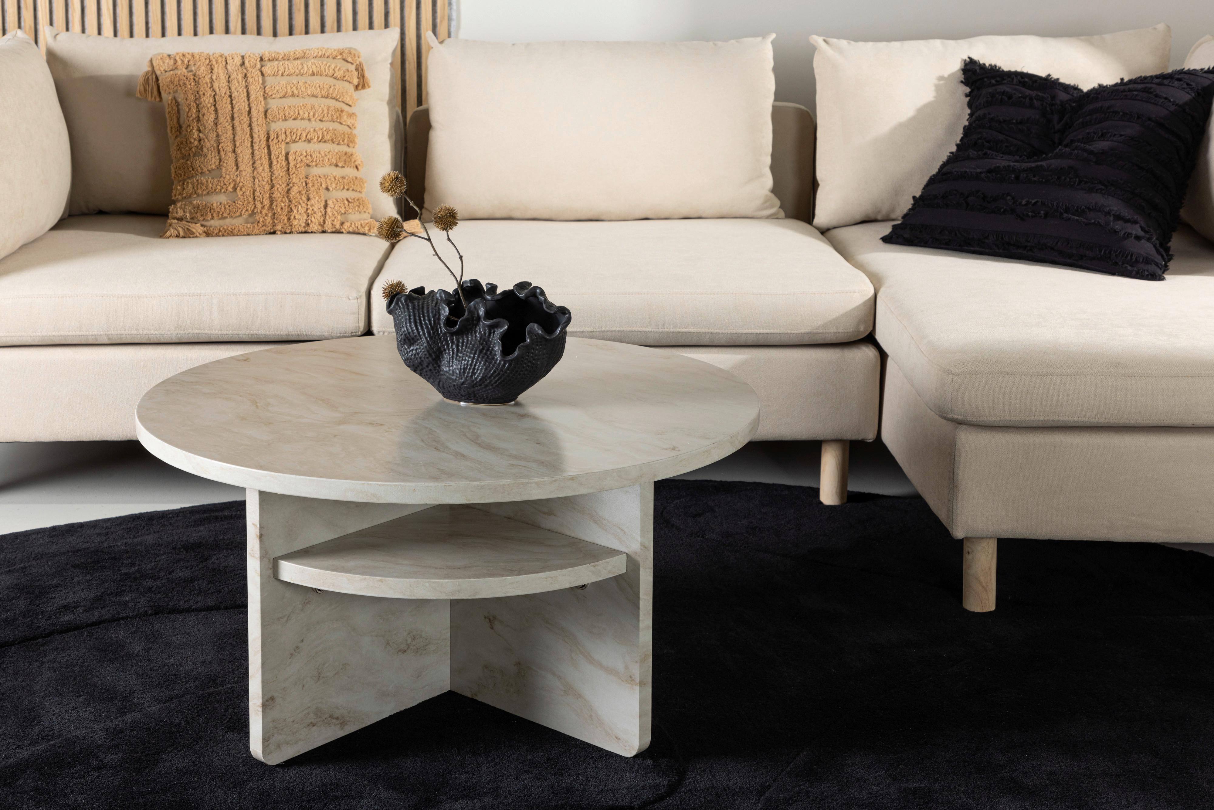 Couchtisch Ålesund - Beige, Design, Holzwerkstoff (85/85/42cm) - Livetastic