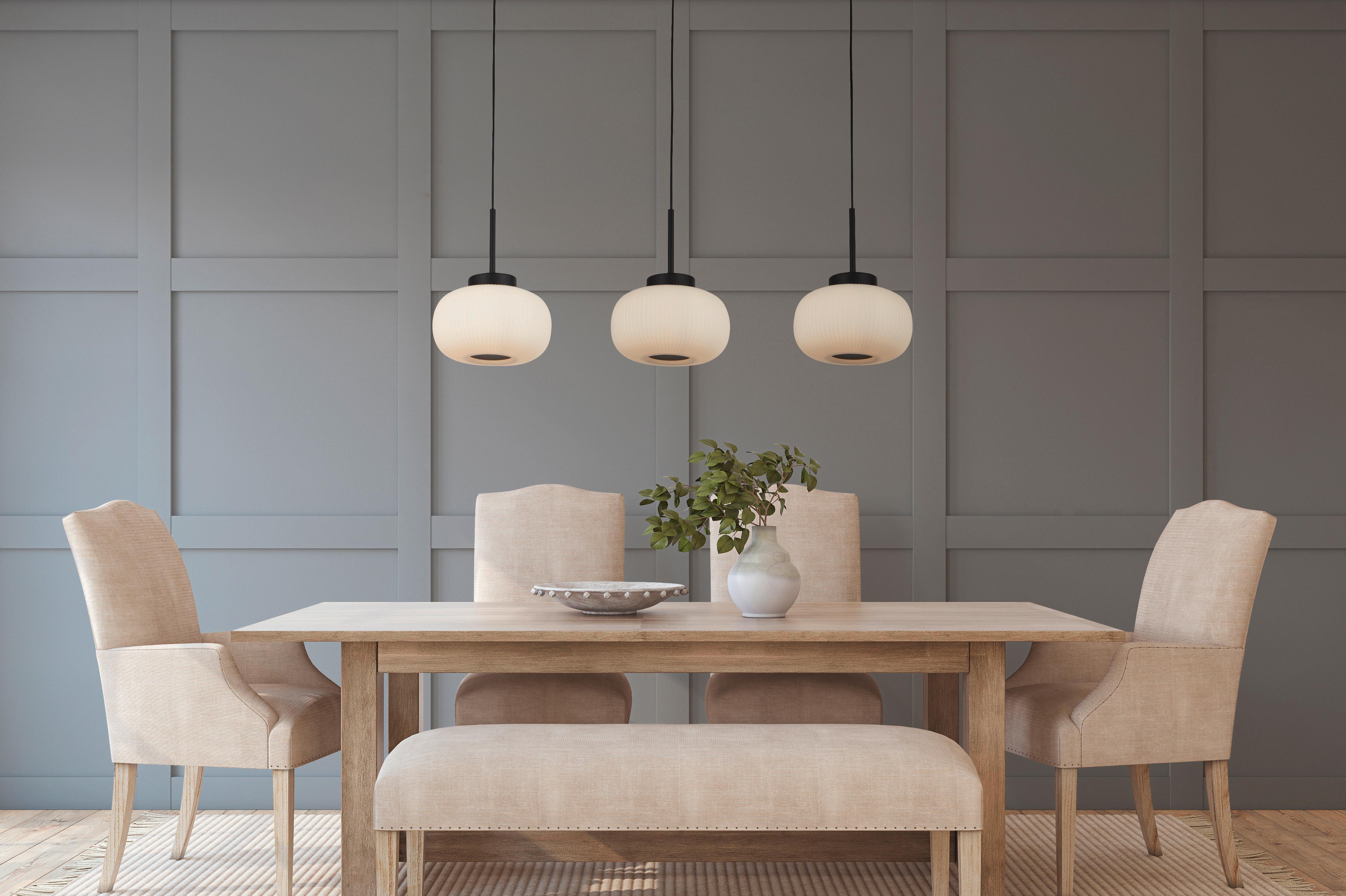 Hängeleuchte Lumina 10271-3bk - Schwarz/Weiß, Design, Glas/Metall (104/130/24cm)