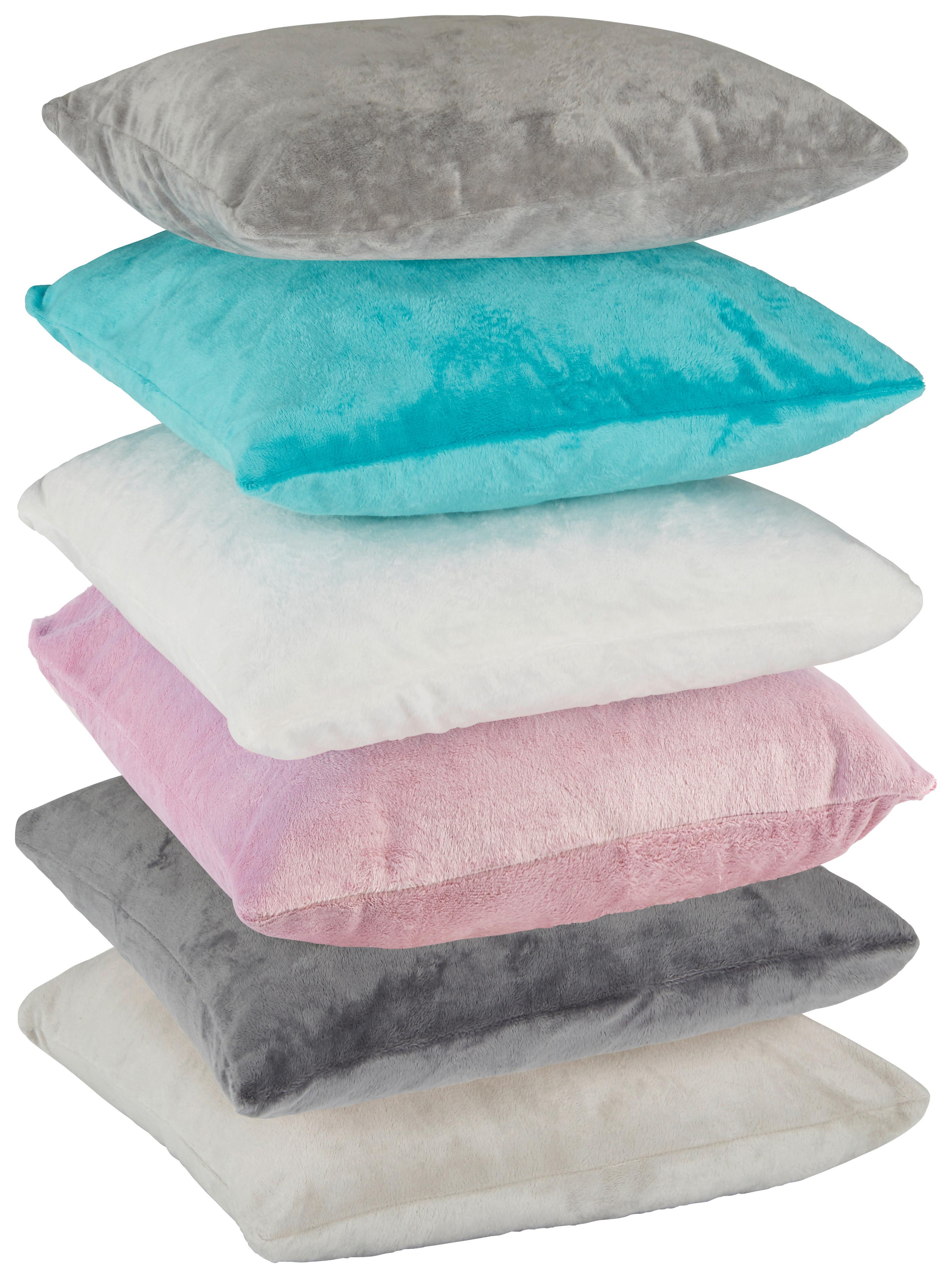 POTAH NA POLŠTÁŘ Jemný plyš, 40/40 cm - bílá/růžová, textil (40/40cm) - Based
