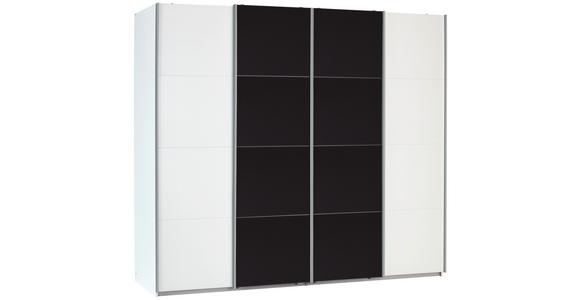 Schwebetürenschrank 361cm Bensheim, Weiß/basalt - Dunkelgrau/Weiß, MODERN, Glas/Holzwerkstoff (361/230/62cm) - James Wood