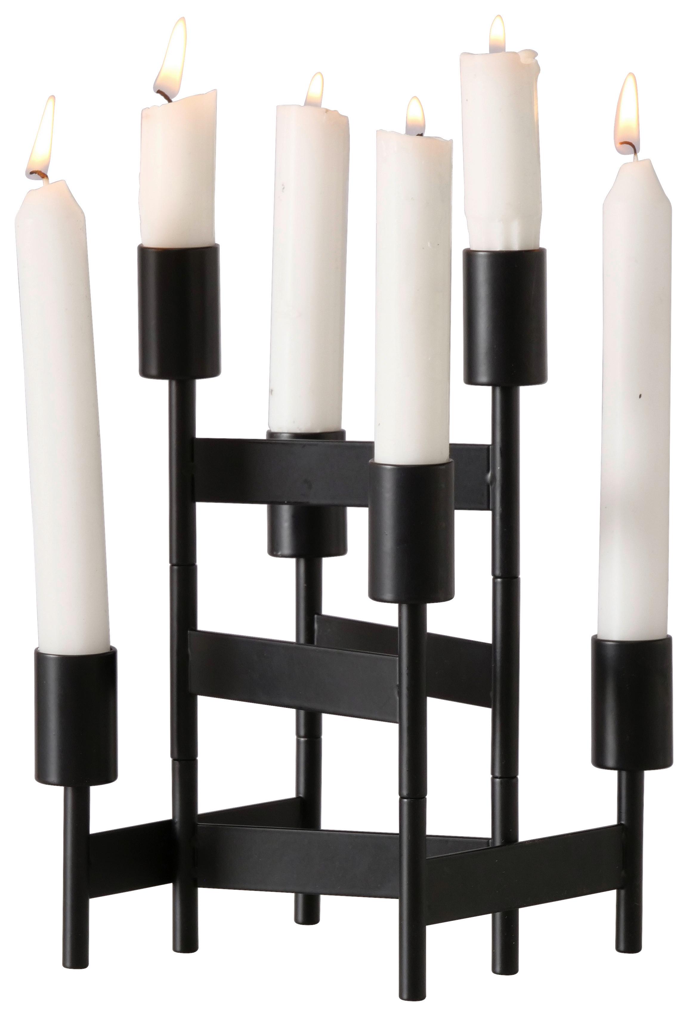 Svietnik na dlhé sviečky KALIKA I - čierna, Modern, kov (51/22/2,5cm) - Mömax