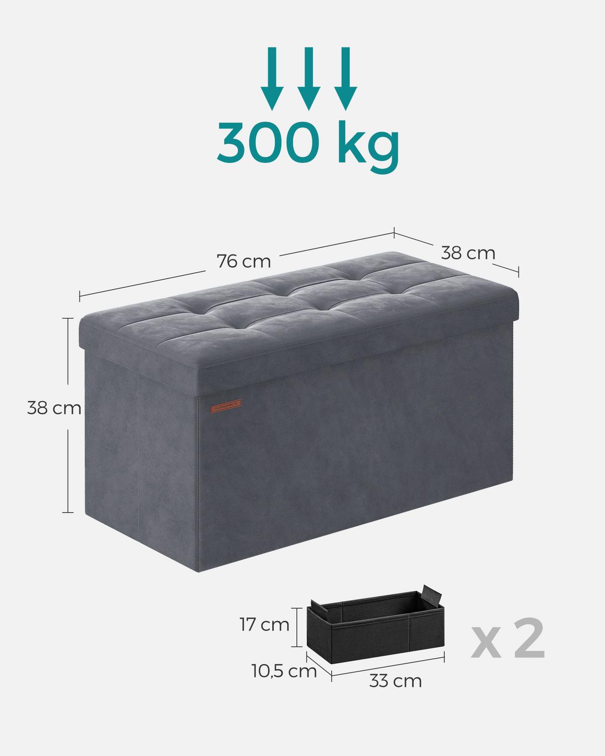 Sitzbox Grau B: 76cm - Grau, Basics, Holzwerkstoff/Textil (76/38/38cm)