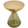 Beistelltisch Roman 325 Grün/Goldfarben D: 41,5 cm - Goldfarben/Grün, Design, Glas/Metall (41,5/53cm) - Kayoom