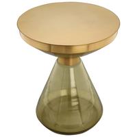 Beistelltisch Roman 325 Grün/Goldfarben D: 41,5 cm - Goldfarben/Grün, Design, Glas/Metall (41,5/53cm) - Kayoom