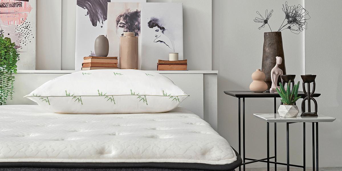 Kopfpolster Bamboo - Weiß, Basics, Textil (40/80/20cm) - Yatas