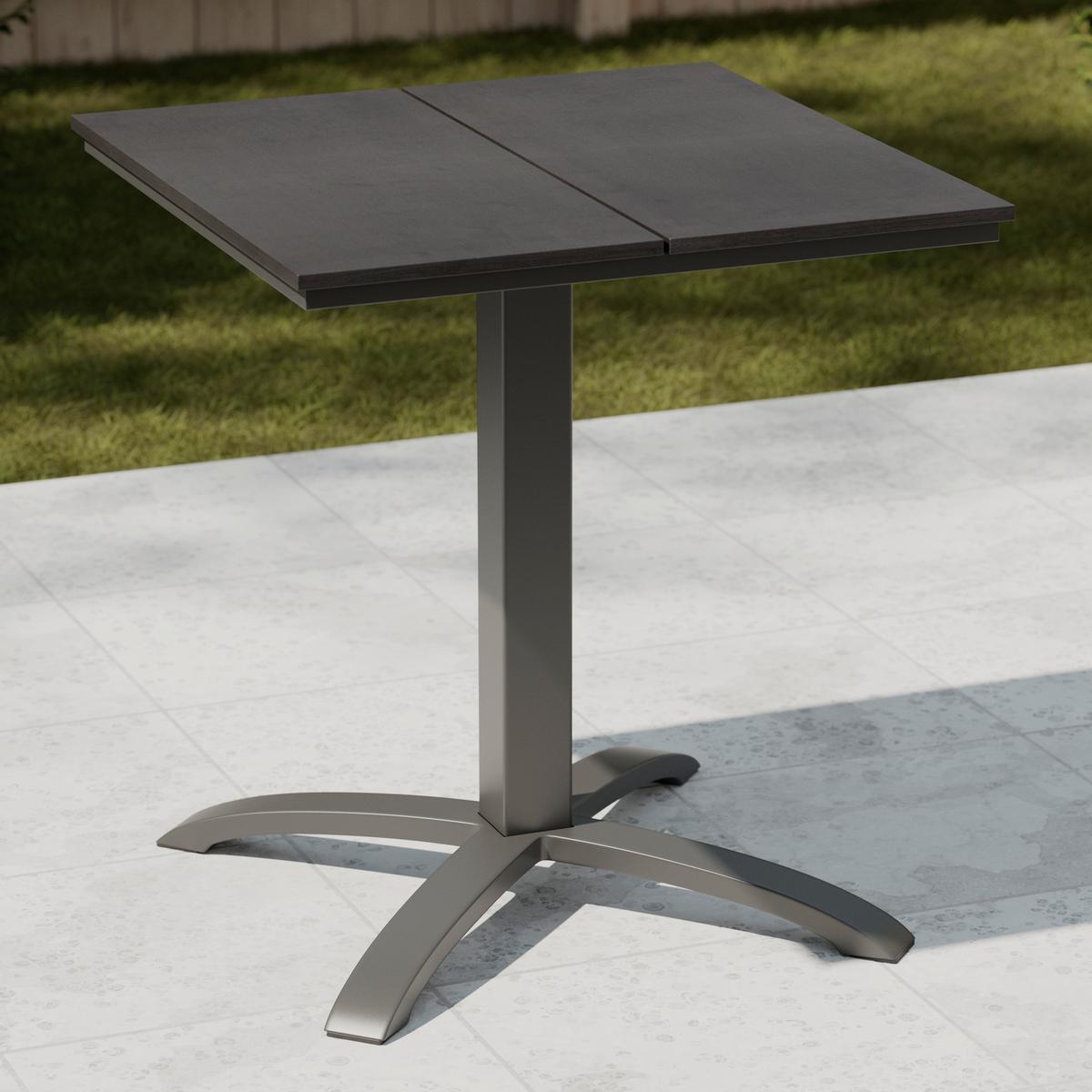 ZÁHRADNÝ STÔL FLORIAN 1 - čierna, Basics, kov/plast (66/66/72cm) - Mömax