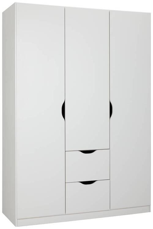 ŠATNÍ SKŘÍŇ S OTOČNÝMI DVEŘMI WHITE - bílá, Moderní, kompozitní dřevo (136/197/54cm)