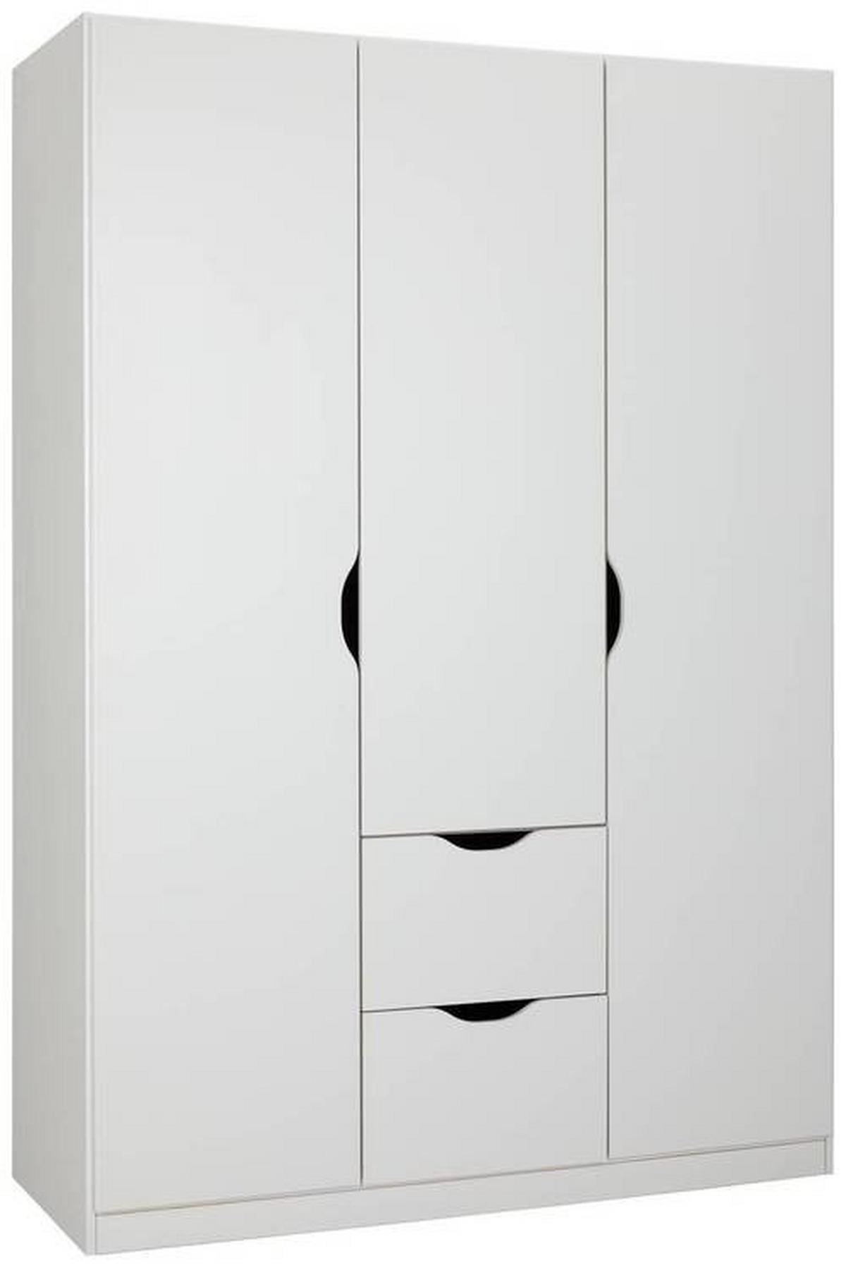 ŠATNÍ SKŘÍŇ S OTOČNÝMI DVEŘMI WHITE - bílá, Moderní, kompozitní dřevo (136/197/54cm)
