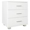 Nočný stolík Nina š: 45cm biely - biela/strieborná, Konventionell, kov/kompozitné drevo (45/54/34cm) - MID.YOU