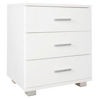 Nočný stolík Nina š: 45cm biely - biela/strieborná, Konventionell, kov/kompozitné drevo (45/54/34cm) - MID.YOU