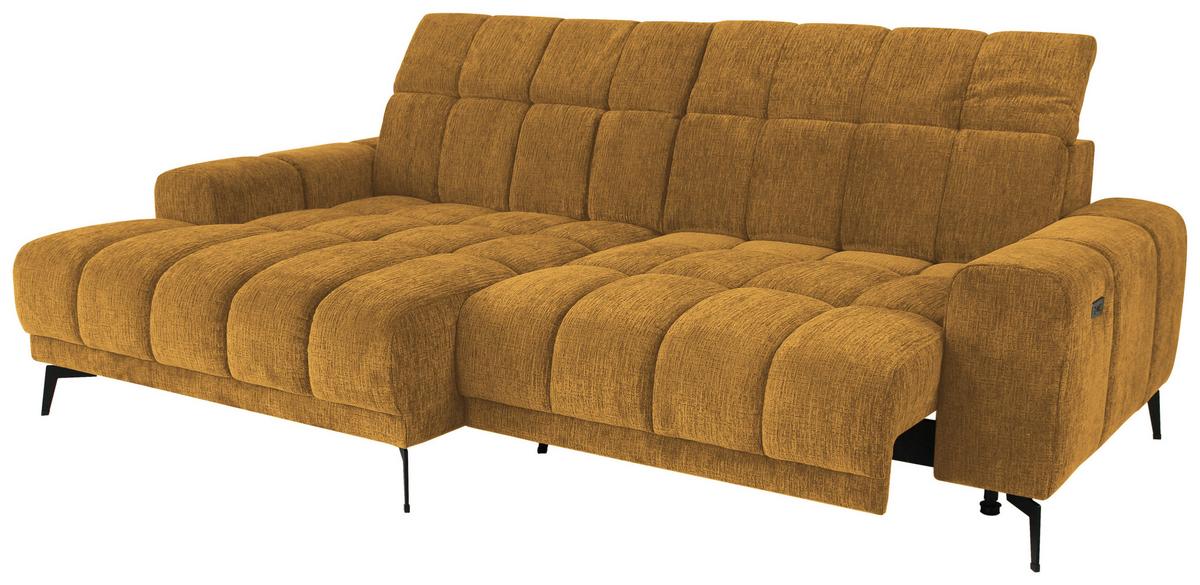 Rohová sedačka LAYA, levá, hořčicově žlutá žinylka KANSAS - hořčicově žlutá, Moderní, textil (155/250cm) - Premium Living