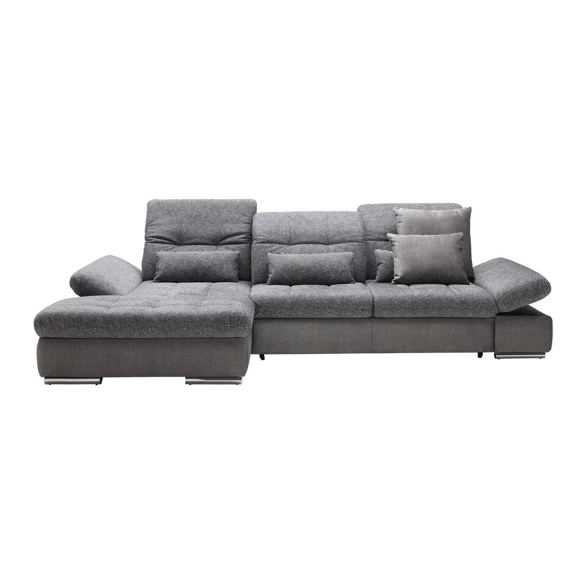 Rohová sedačka SANFINO, ľavá, grafitová / sivá - sivá/grafitová, Konventionell, kov/drevo (199/79-96/305cm) - Premium Living