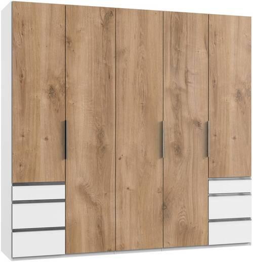 Drehtürenschrank Mit Laden 250 Cm Level, Weiß/eiche Dekor - Eichefarben/Weiß, MODERN, Holzwerkstoff (250/236/58cm) - MID.YOU