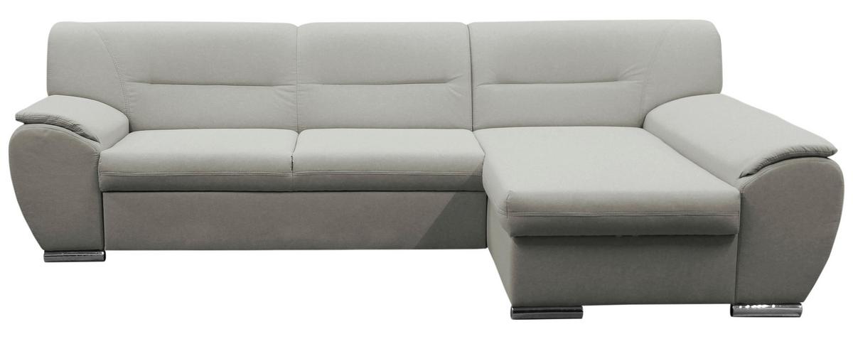 Veratti New Beige inkl. Schlaffunktion Ottomane Rechts - Beige/Silberfarben, Design, Textil (281/167cm) - MID.YOU