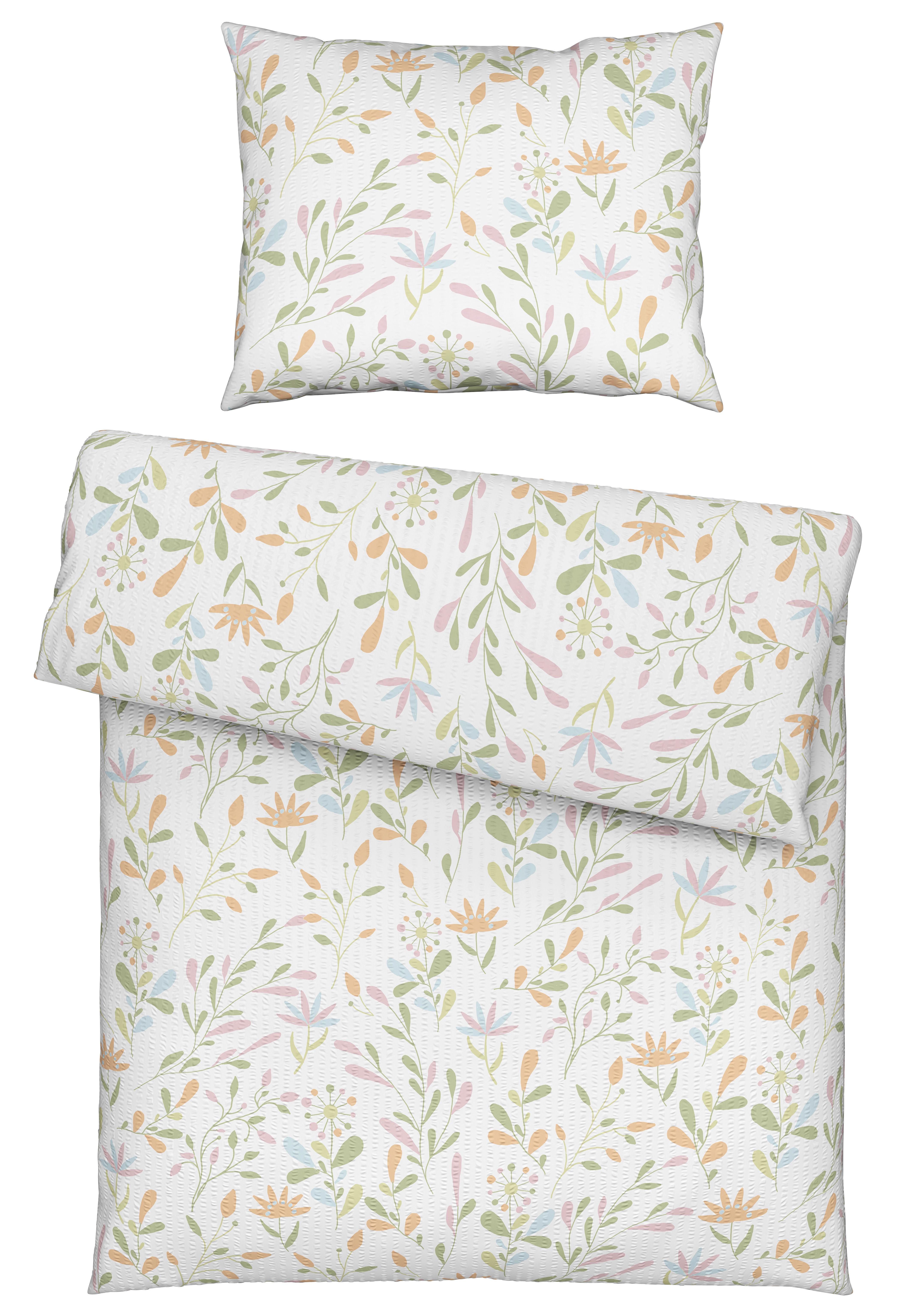 Posteľná bielizeň Marina, 70/90 140/200cm - biela, Konventionell, textil (140/200cm) - Mömax