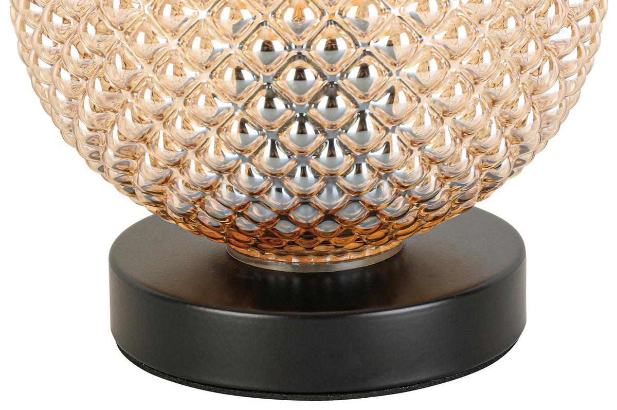 STOLNÁ LAMPA GUDI - čierna/jantárová, Modern, kov/plast (16/16,5cm) - Modern Living