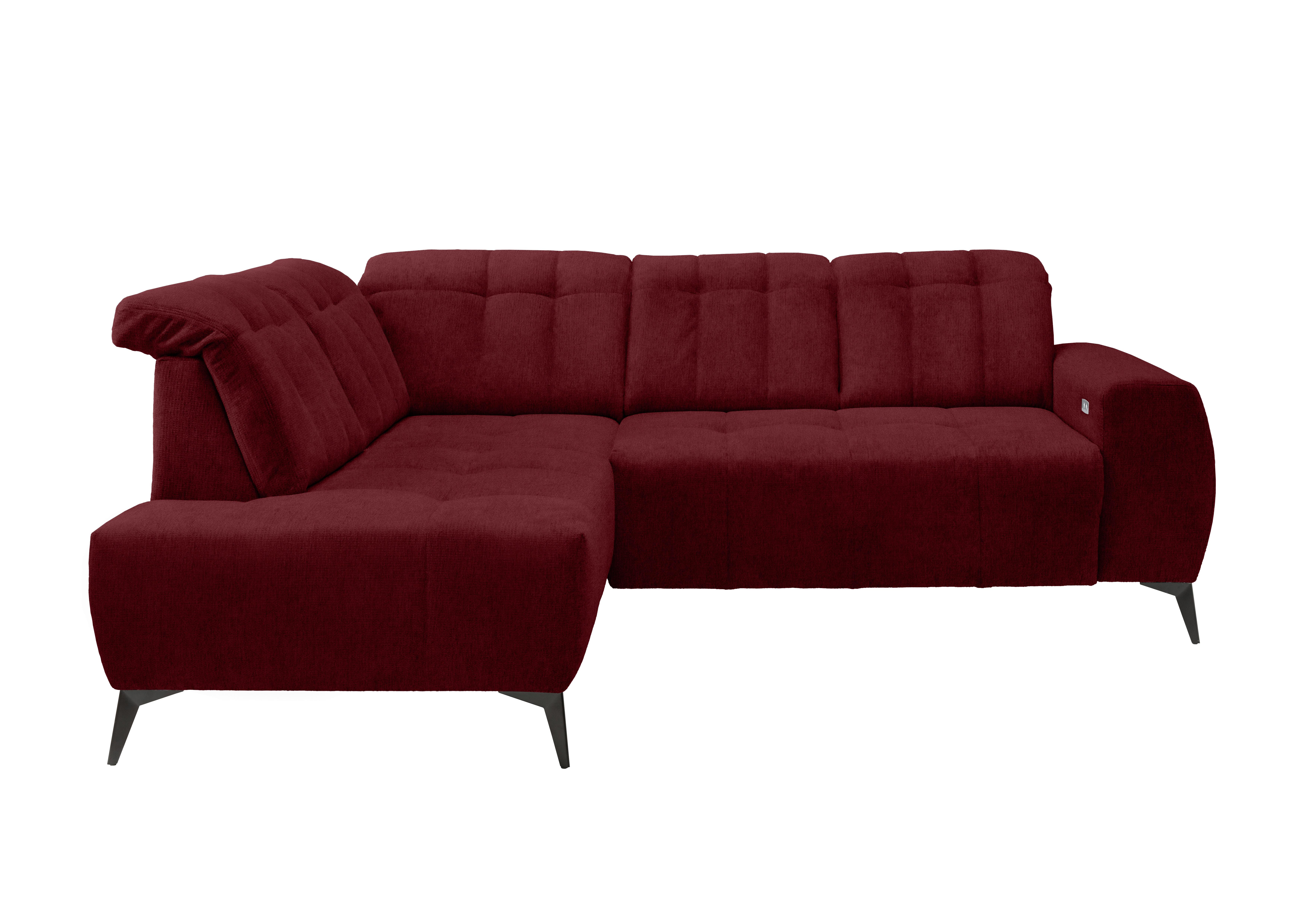 Ecksofa mit USB Anschluss Sano, Bordeaux, S: 200x261 cm - Bordeaux/Schwarz, MODERN, Textil (200/261cm) - Livetastic