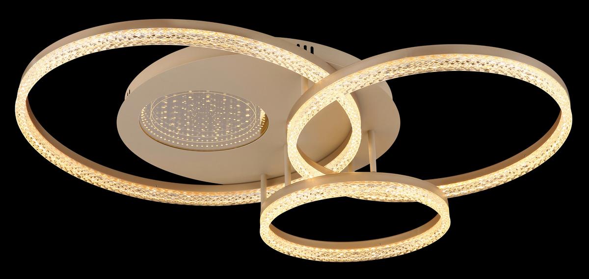 STROPNÉ LED SVIETIDLO SANFORD - číra/piesková, Design, kov/plast (78/60/14cm) - Globo