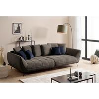 BIGSOFA Triton Braun B: 311 cm - Schwarz/Dunkelblau, Design, Textil (311/95/130cm) - MID.YOU