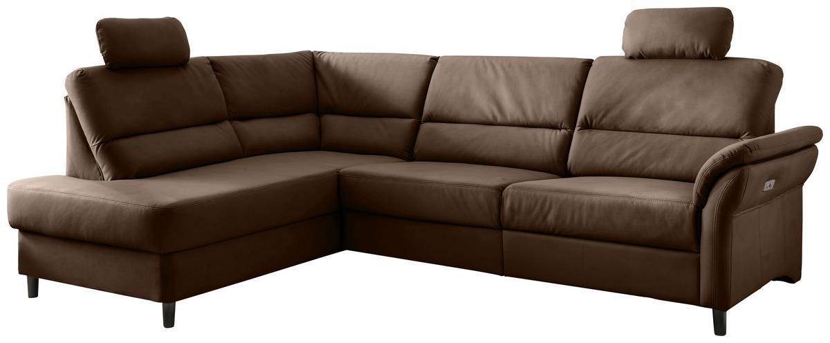 Ecksofa Cavoli, Braun S: 190x266 cm - Schwarz/Braun, MODERN, Textil (190/266cm) - Livetastic