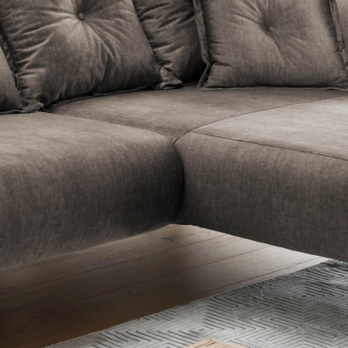 Ecksofa Baggio Braun S: 277/162 cm - Buchefarben/Braun, MODERN, Holz/Textil (277/94/162cm) - Livetastic