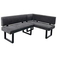 Eckbank Vancouver Grau, Schwarz 181x125 cm - Anthrazit/Schwarz, Design, Textil/Metall (181,5/125cm) - MID.YOU