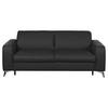 Schlafsofa Aloe Echtleder Schwarz B: 204 Cm - Silberfarben/Schwarz, Design, Leder (204/84/104cm) - Livetastic