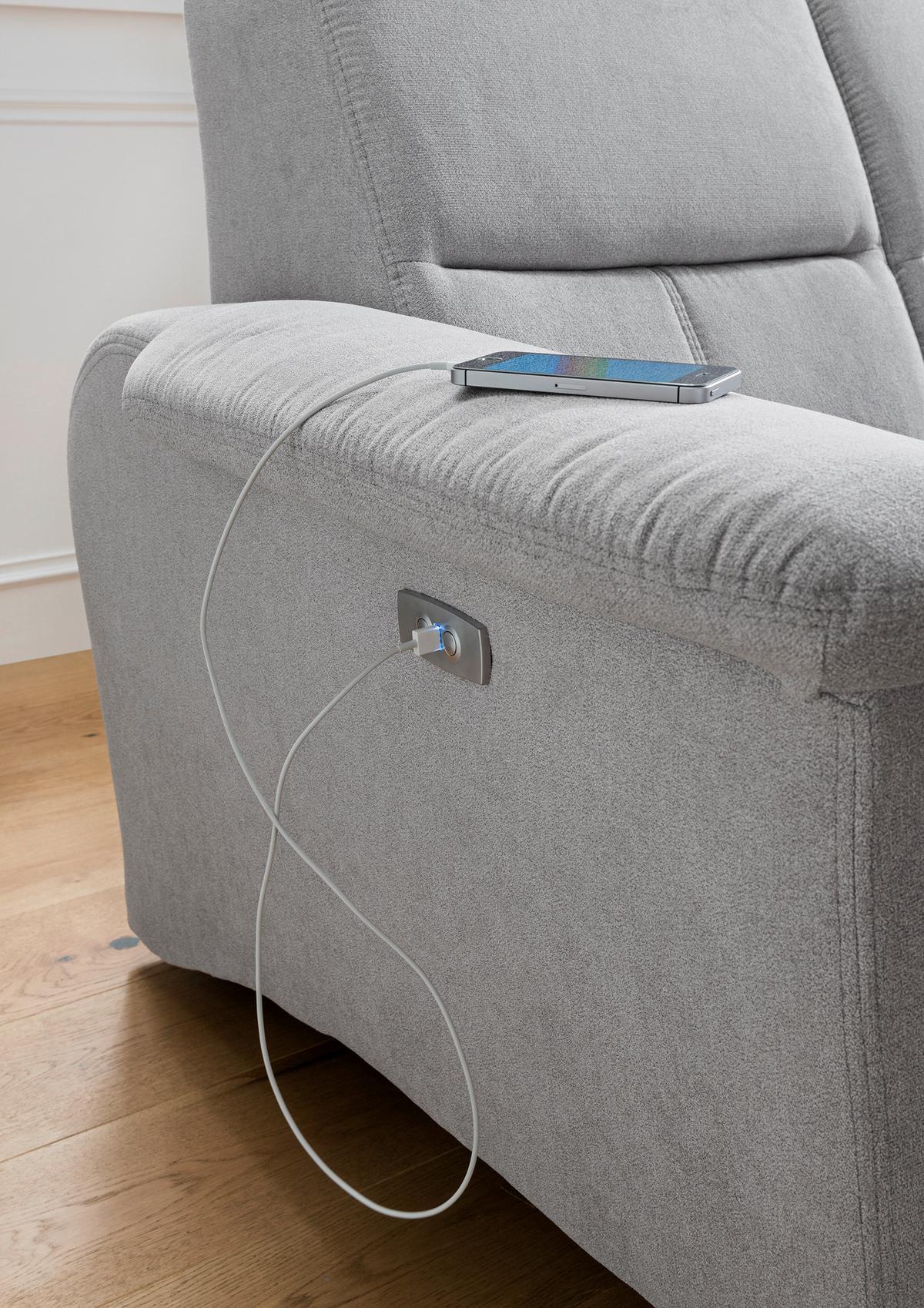 Ecksofa Parole Anthrazit S:231/184 Cm - Chromfarben/Anthrazit, KONVENTIONELL, Textil (231/184cm) - Livetastic