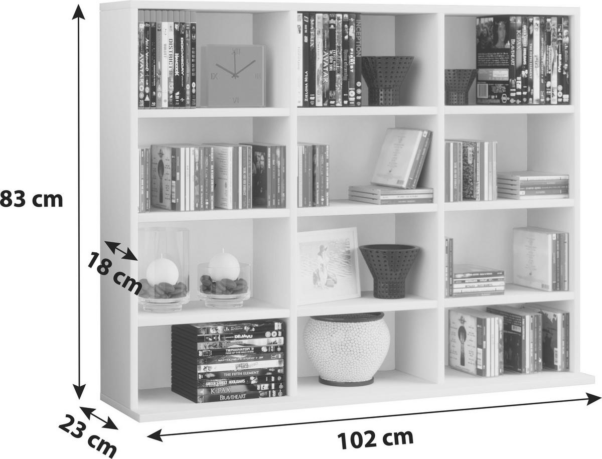 Regál Megosa Mini dekor buk - barvy buku, Konvenční, kompozitní dřevo (102/83/18 (23)cm) - MID.YOU