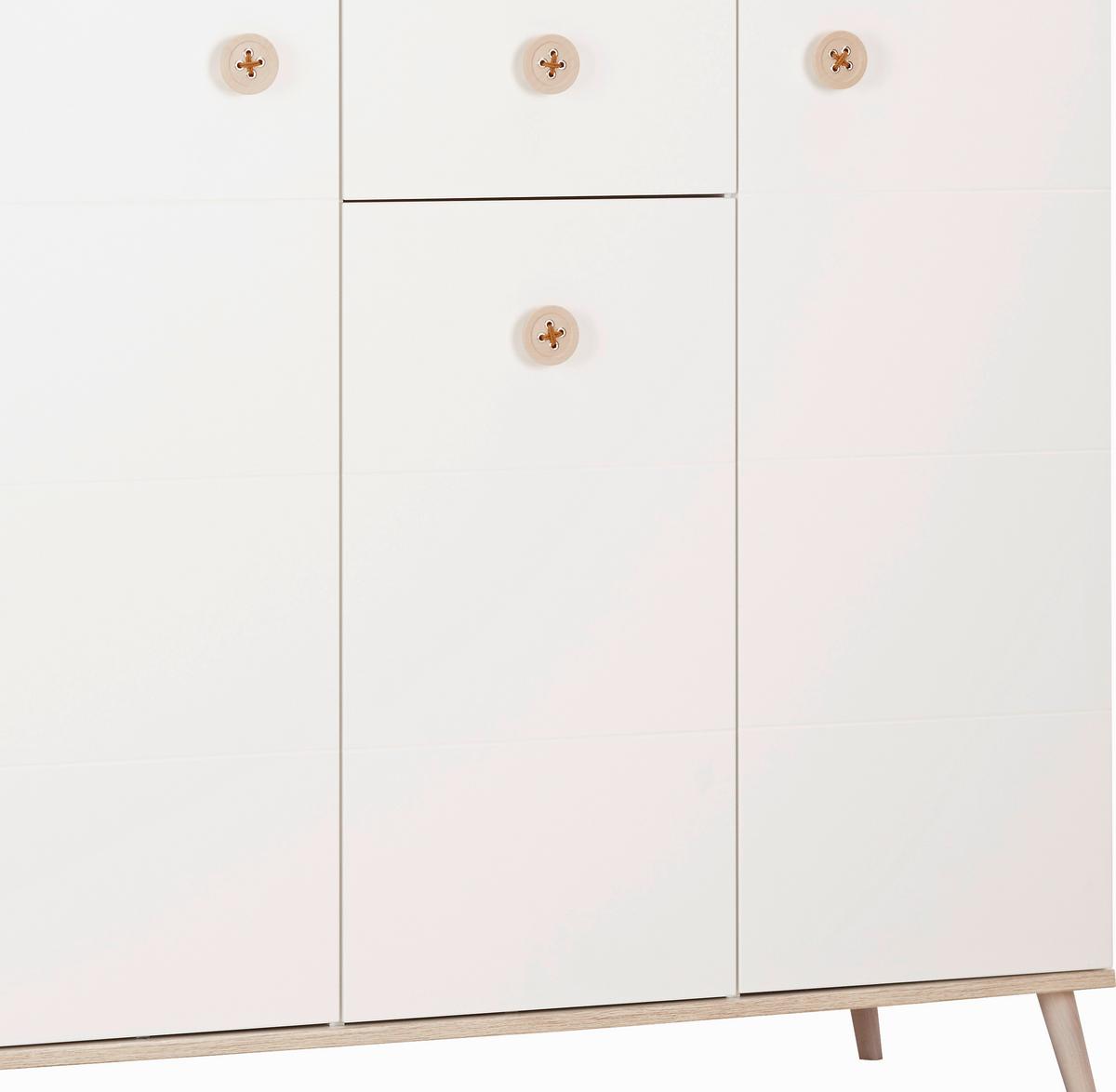 Nyílóajtós Szekrény Billund 125/202 Cm - tölgyfa színű/fehér, Modern, faalapú anyag/fa (125/202/55cm) - MID.YOU