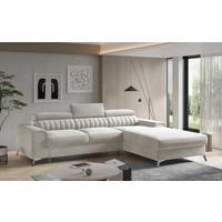Ecksofa Grayson Beige S: 278x205 cm - Beige/Silberfarben, Design, Textil (278/205cm) - MID.YOU