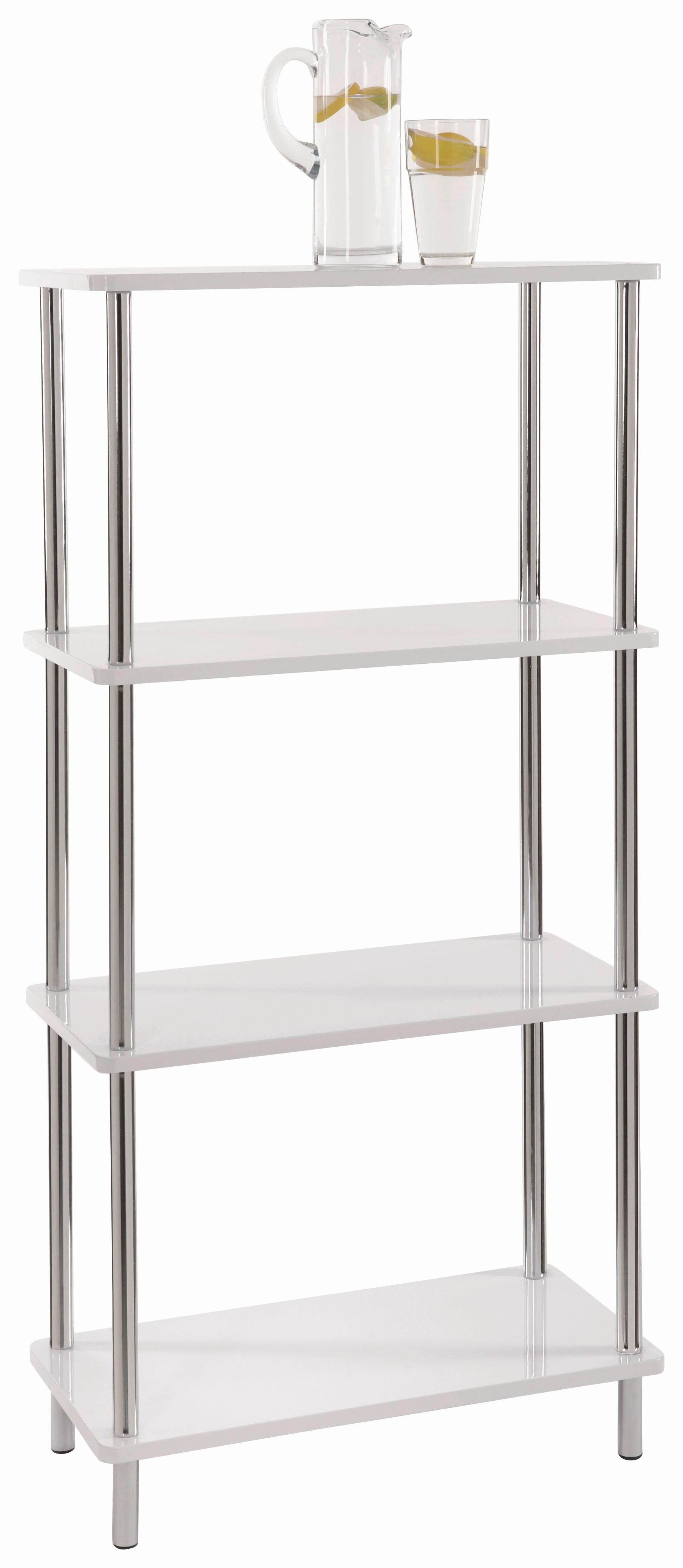 Regal Tim B 60cm, Weiß - Chromfarben/Weiß, MODERN, Holz/Holzwerkstoff (60/120/30cm) - Möbelix Exklusiv