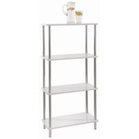 REGÁL TIM 2 - bílá/barvy chromu, Moderní, kov/kompozitní dřevo (60/120/30cm) - Möbelix Exklusiv