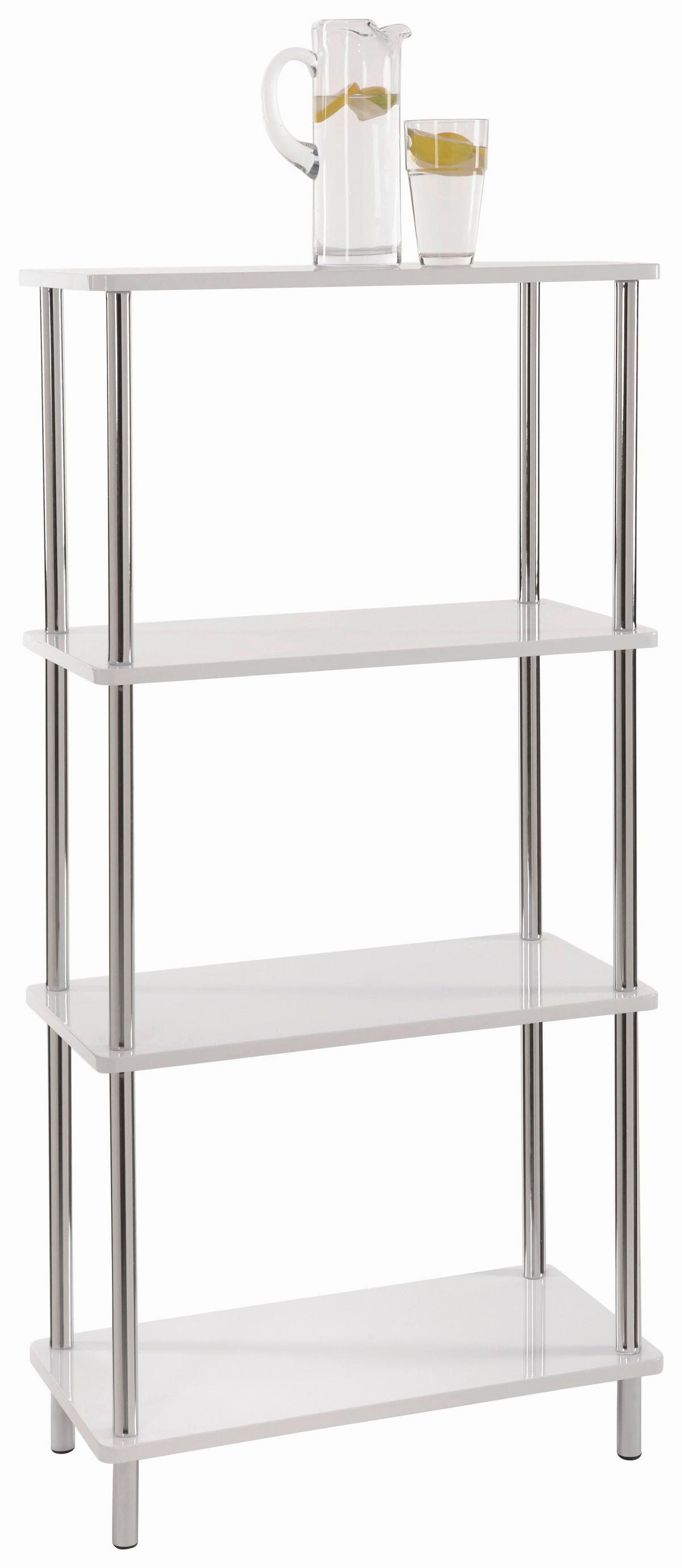 REGÁL TIM 2 - bílá/barvy chromu, Moderní, kov/kompozitní dřevo (60/120/30cm) - Möbelix Exklusiv