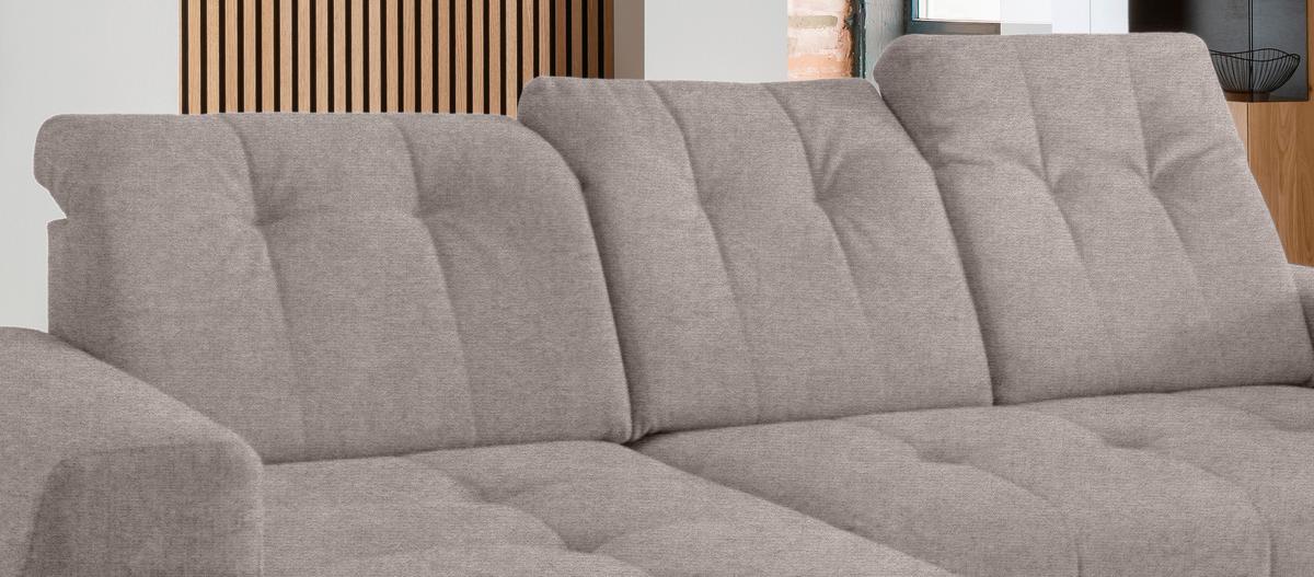 Ecksofa mit USB Anschluss Sano, Taupe , S: 180x258 cm - Taupe/Schwarz, MODERN, Textil (180/258cm) - Livetastic