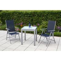 Gartenset Amalfi - Blau/Silberfarben, MODERN, Textil/Metall - Gardenson