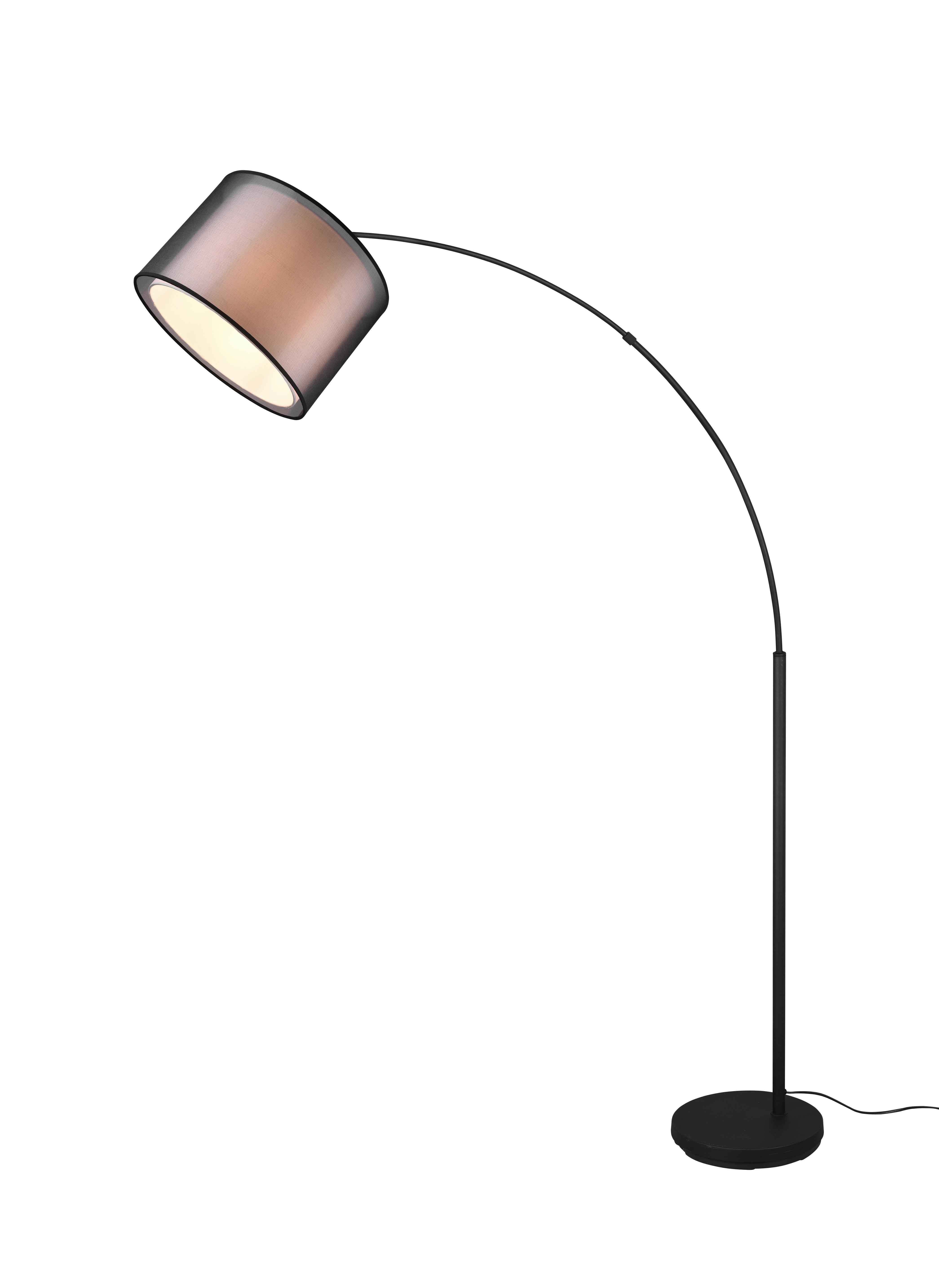 Stehlampe Burton Grau, Schwarz 411490132 BURTON - Schwarz/Grau, Basics, Textil/Metall (35/35/171cm) - Trio Leuchten