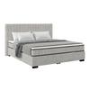 Boxbett Maya 180 - Hellgrau/Schwarz, MODERN, Holz/Holzwerkstoff (180/200cm)