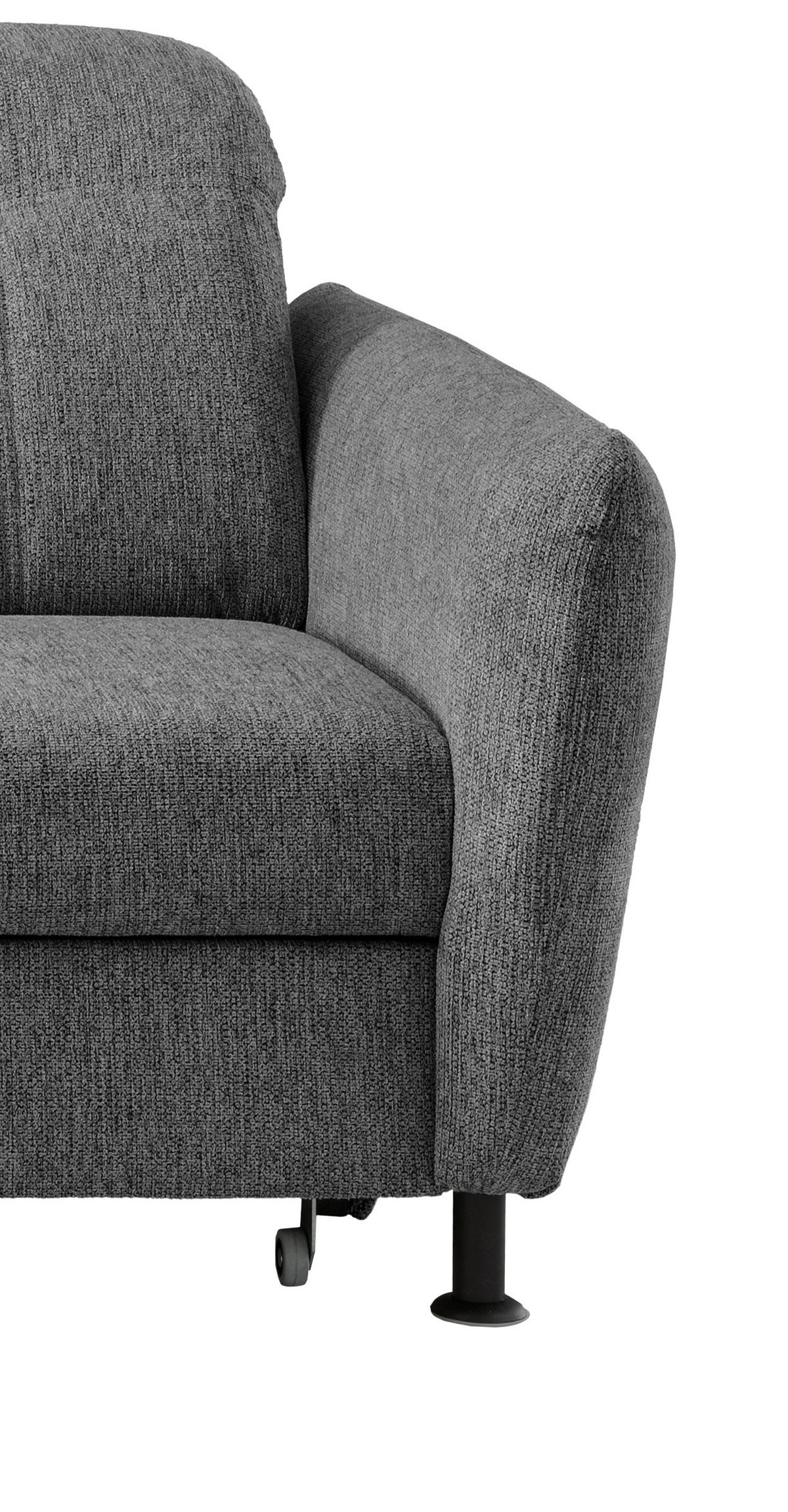 Ecksofa Minori Chenille Anthrazit, S: 184x267 cm - Anthrazit/Schwarz, MODERN, Textil (184/267cm) - Livetastic