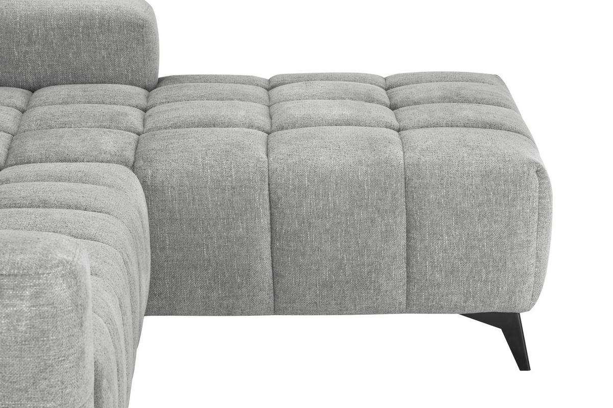 Sedací souprava MELBOURNE, pravá, šedá - šedá/černá, Moderní, kov/dřevo (285/182cm) - Based