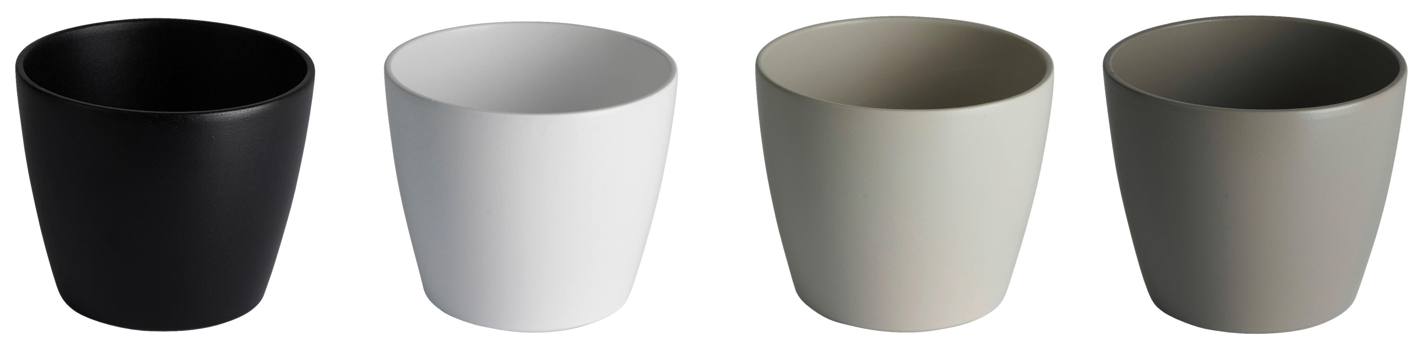Obal na květináč Luisa, Ø/V: 15/12cm - šedá/bílá, Moderní, keramika (15/12cm) - Mömax