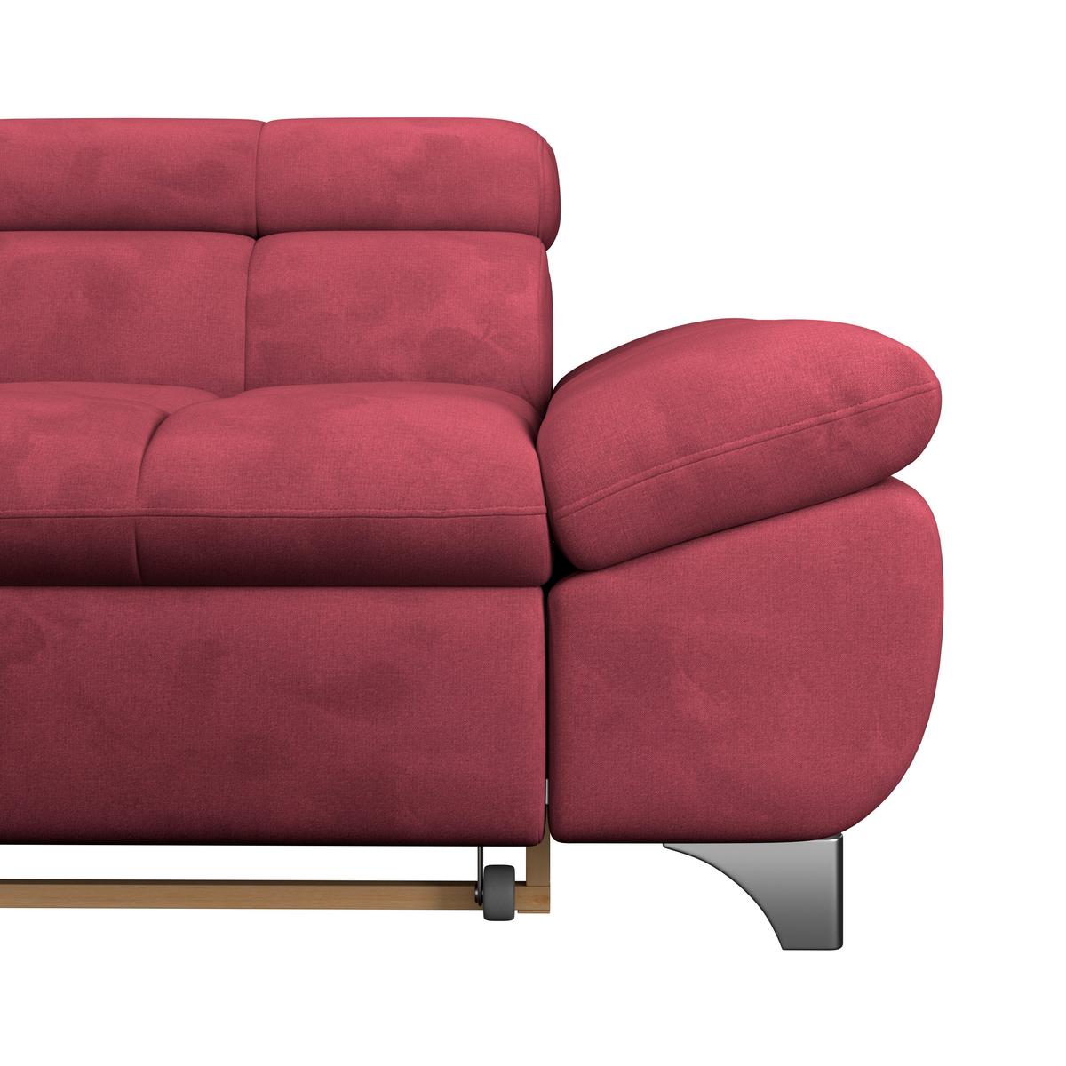 Ecksofa Gemini Chenille Rot, B: 234cm - Chromfarben/Rot, KONVENTIONELL, Textil (234/312cm)