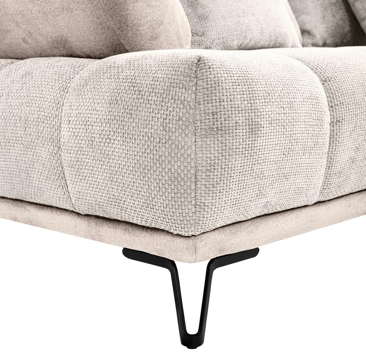 ECKSOFA LARGO N Beige S: 262x184 cm - Beige/Schwarz, MODERN, Textil (262/184cm) - MID.YOU