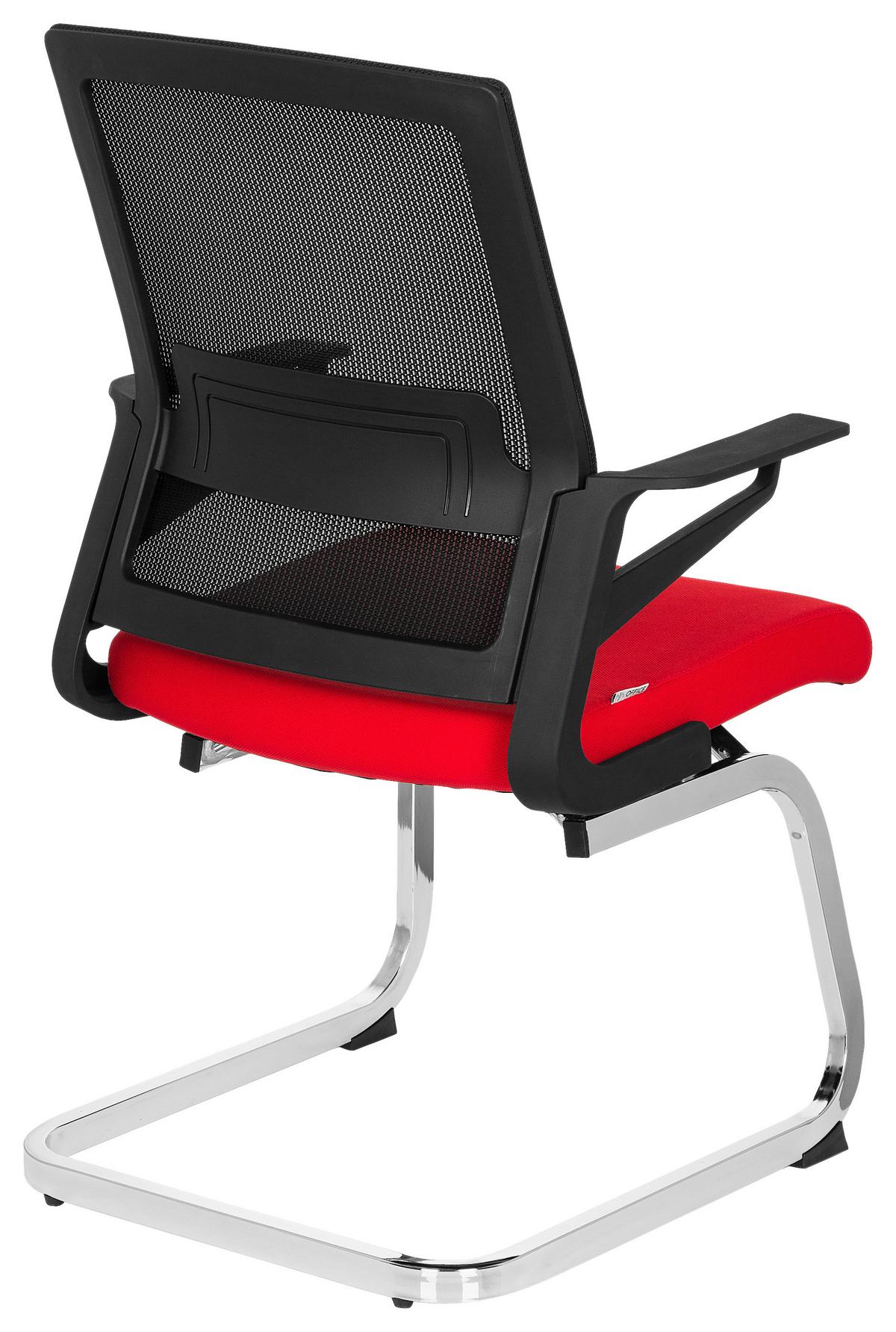 Besucherstuhl Inventor V Rot/Schwarz - Chromfarben/Rot, MODERN, Kunststoff/Textil (59/95/54cm) - MID.YOU