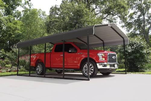 Carport Stahlcarport Rom - Grau, Basics, Metall (370/260/600cm)