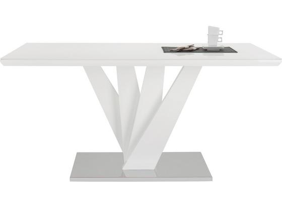 Jedálenský Stôl Samuel - biela/farby ušľachtilej ocele, Moderný, kov/kompozitné drevo (160/76/90cm) - Mömax modern living Jedálenský Stôl Samuel - biela/farby ušľachtilej ocele, Moderný, kov/kompozitné drevo (160/76/90cm) - Mömax modern living