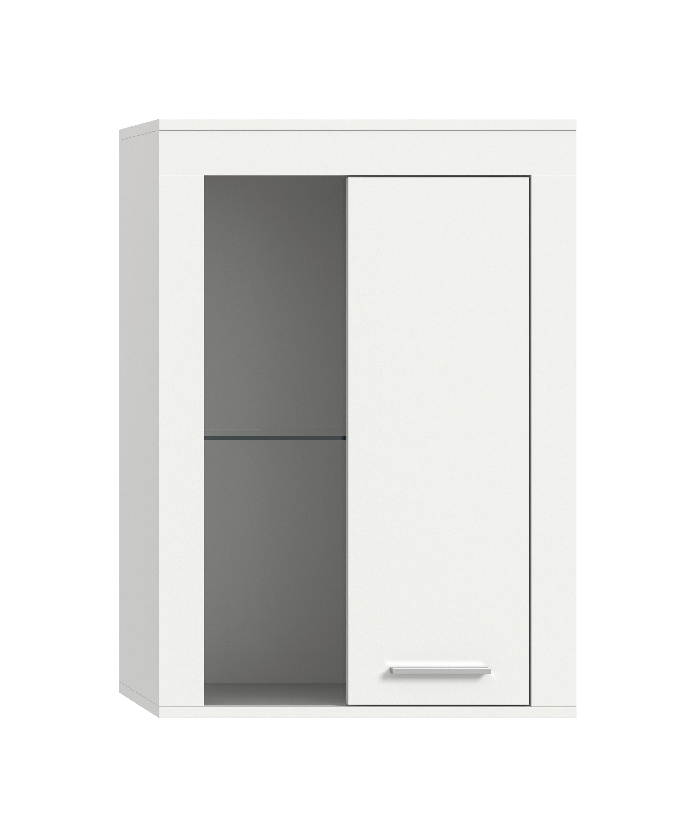 Vitrine Jam Weiß B: 86 cm - Schwarz/Weiß, Design, Glas/Holzwerkstoff (86/60/35cm) - MID.YOU