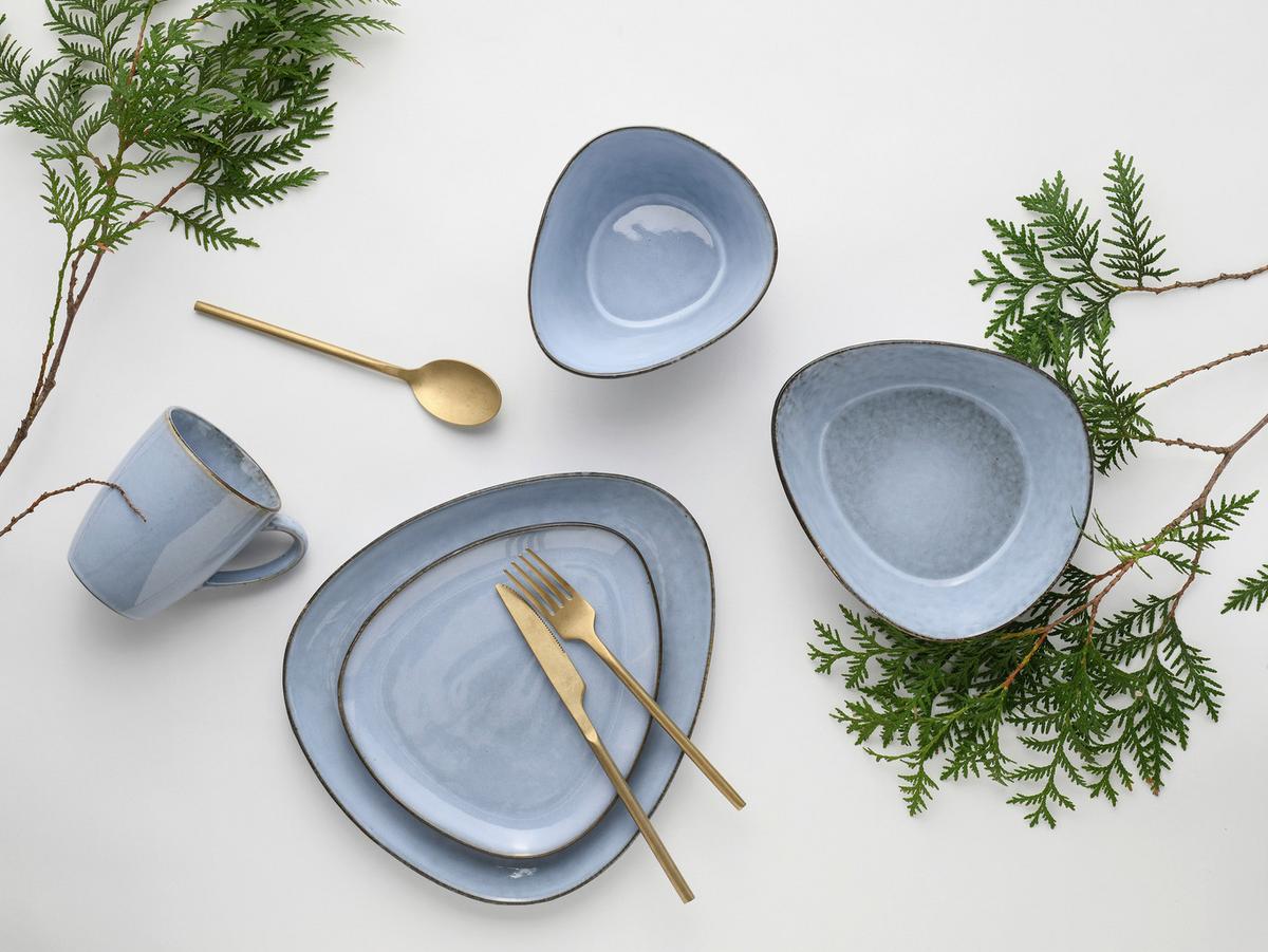 Kombiservice Cloudy 10--Teilig., Pastellblau - Pastellblau, Basics, Keramik - Creatable