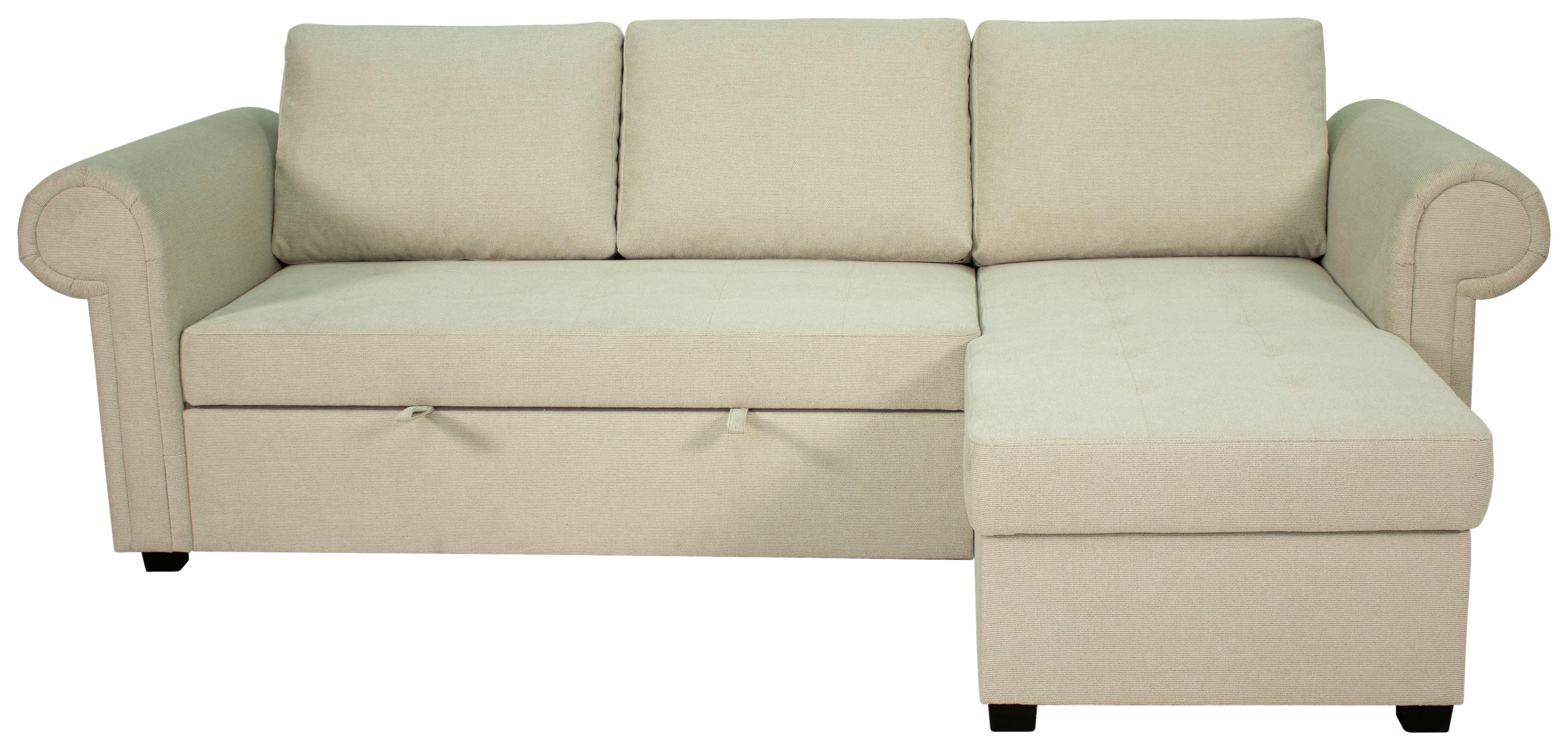 Ecksofa Oslo Creme B: 260 cm - Creme, ROMANTIK / LANDHAUS, Textil (260/85/155cm) - James Wood