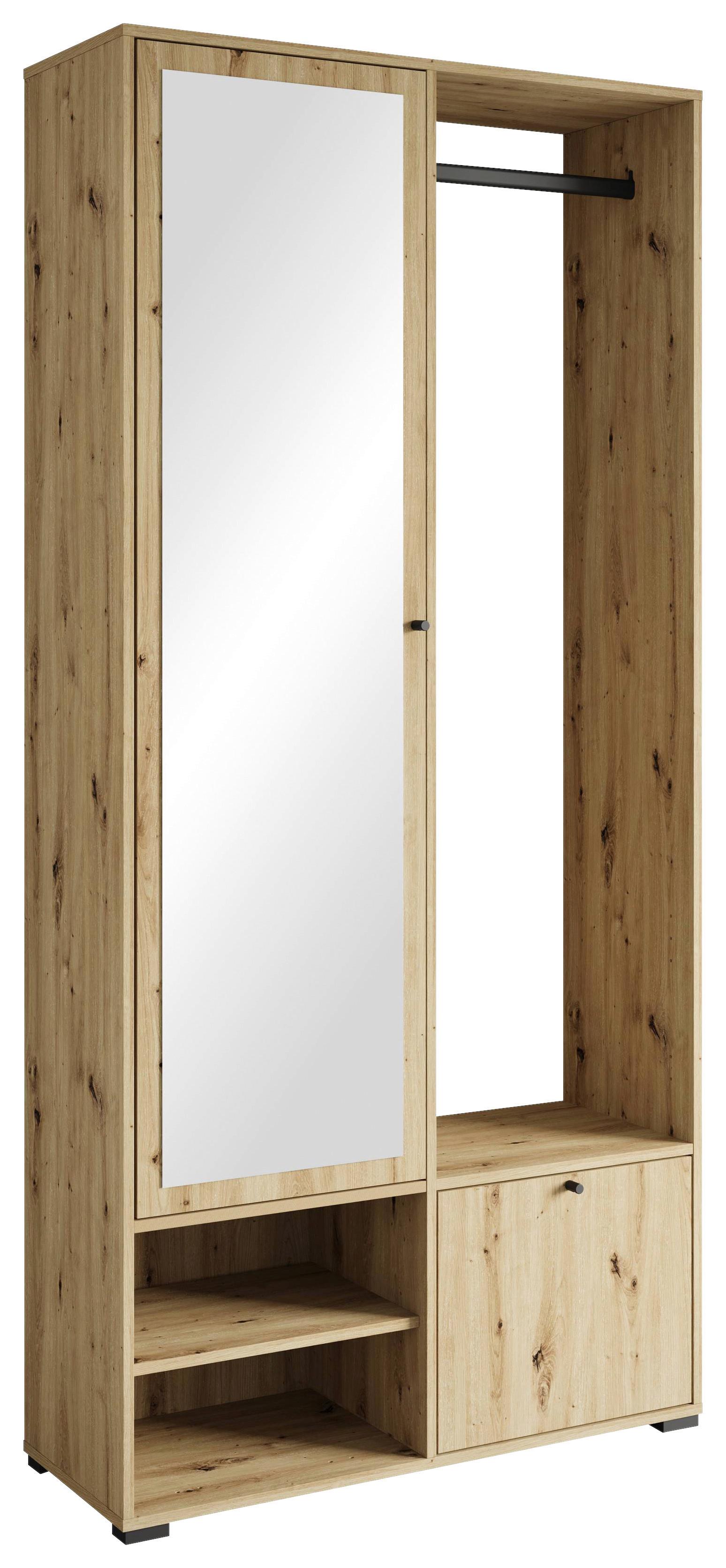 Garderobe Dino Eiche Artisan Dekor B: 90 Cm - Eiche Artisan, Trend, Holzwerkstoff (90/190/33cm) - MID.YOU